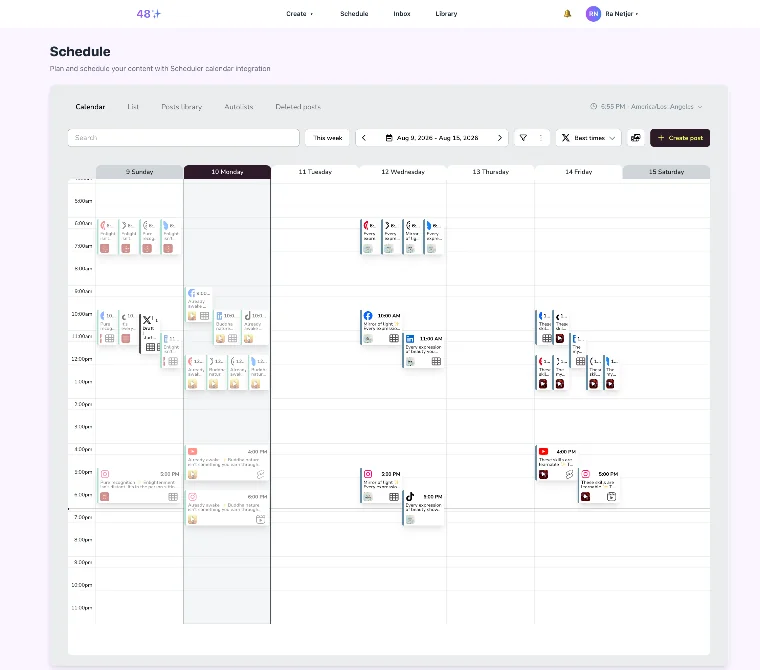 48 Social scheduling calendar